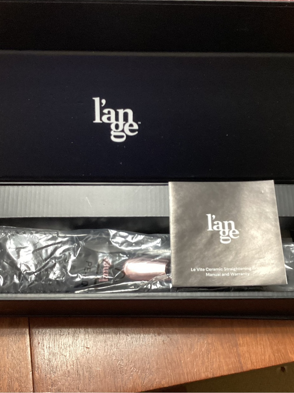 Lange Black and Rose Gold Hair Straightening Brush
